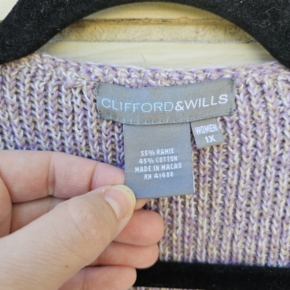 Clifford & Wills long light purple cardigan duster 1X - Picture 3 of 4